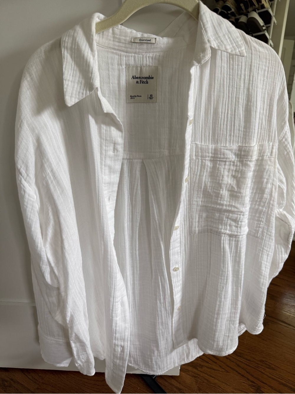 Abercrombie gauze white shirt size XS